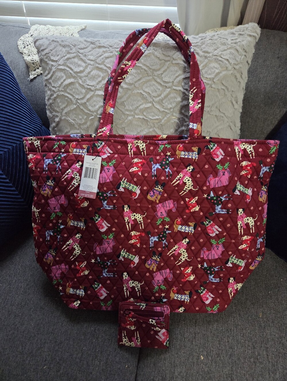 NWT Vera Bradley GRAND Tote Bag With Matching Wallet